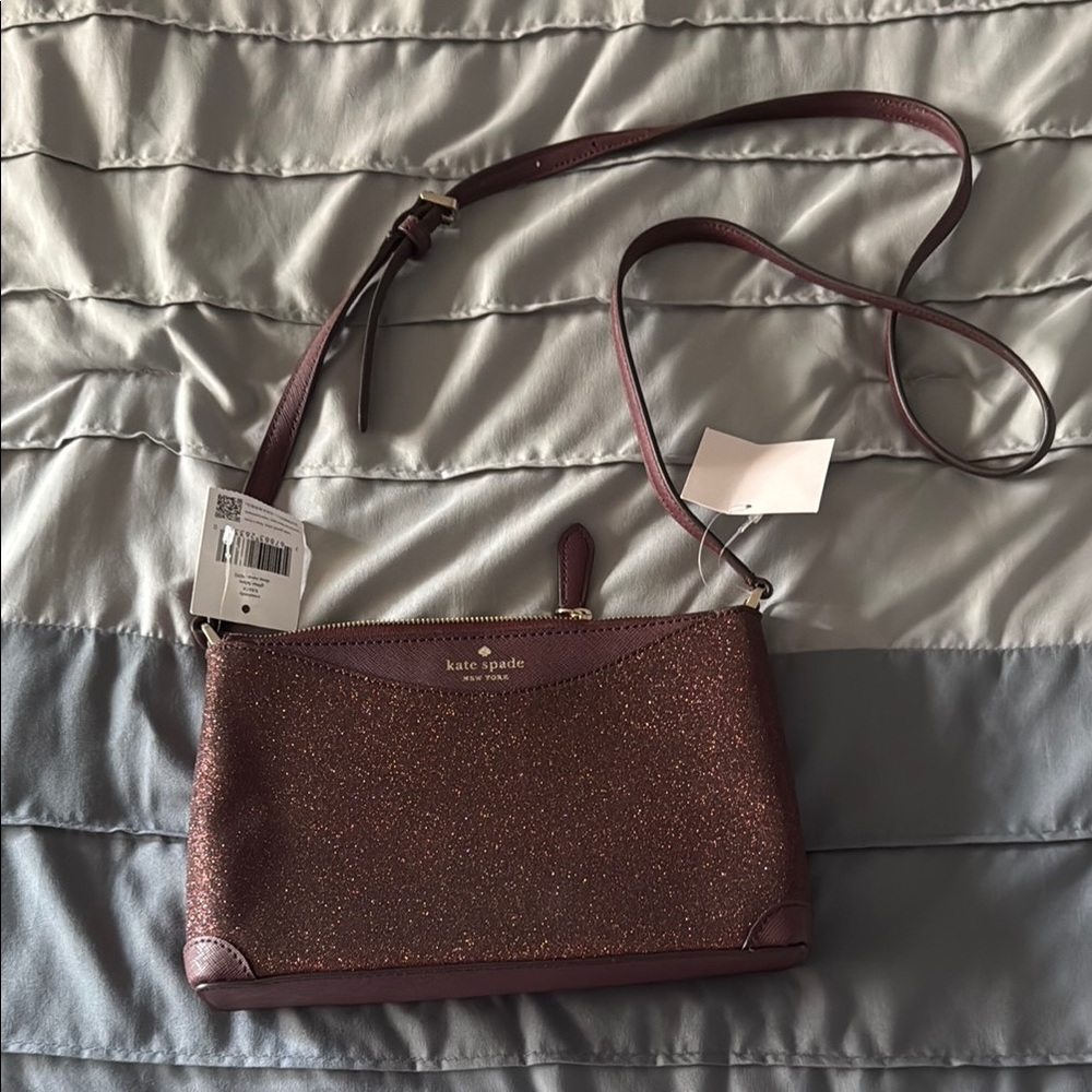 Kate Spade Purple Glitter Leather Crossbody